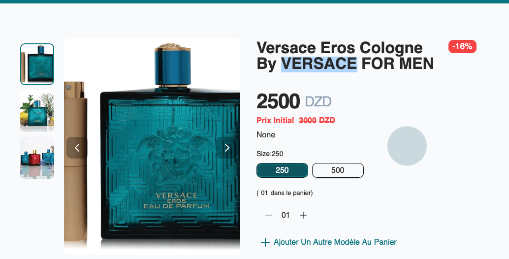 VERSACE Perfume E-commerce